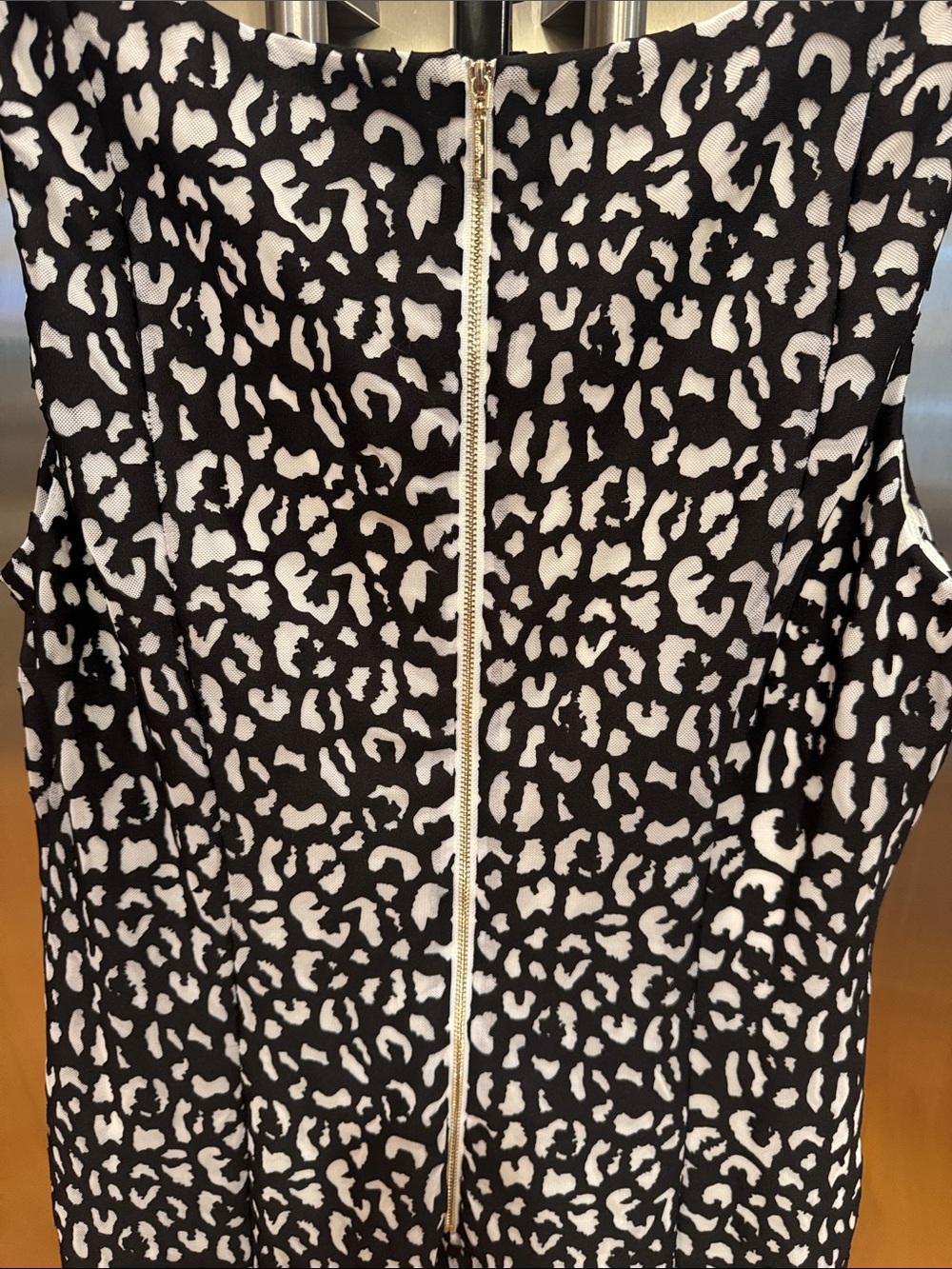 Karl Lagerfeld Black and White Patterned Midi Dress - Picture 9 of 12